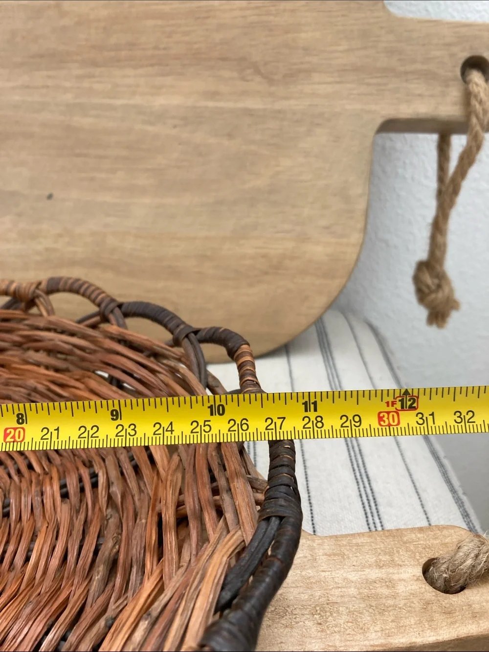 SALE! 70% Off Vintage Natural Brown Woven Rattan Serving Basket - Handcrafted